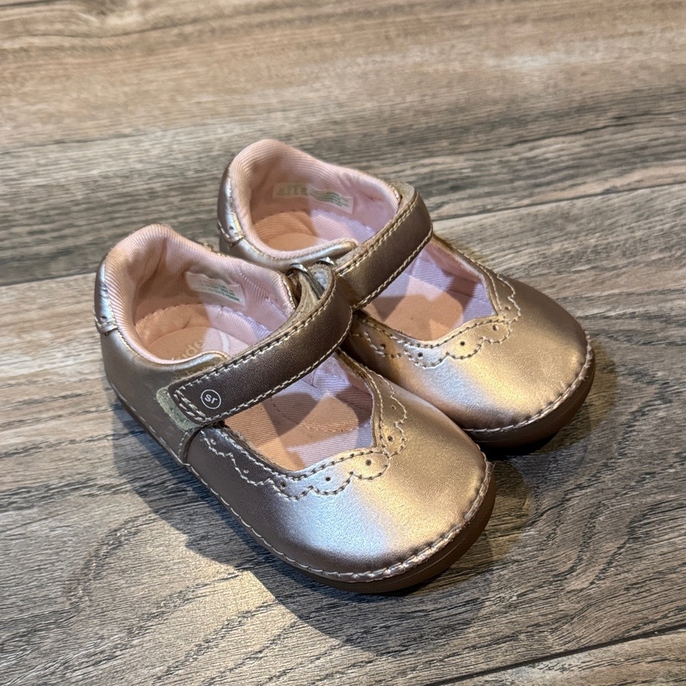 Stride Rite Toddler's Girl Sm Ginny Flats Champagne Color Sz 5W